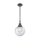 Beacon Mini Pendant shown in the Oil Rubbed Bronze finish with a Seedy shade