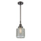 Stanton Mini Pendant shown in the Oil Rubbed Bronze finish with a Clear Wire Mesh shade