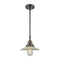 Halophane Mini Pendant shown in the Oil Rubbed Bronze finish with a Clear Halophane shade