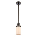 Dover Mini Pendant shown in the Oil Rubbed Bronze finish with a Matte White shade