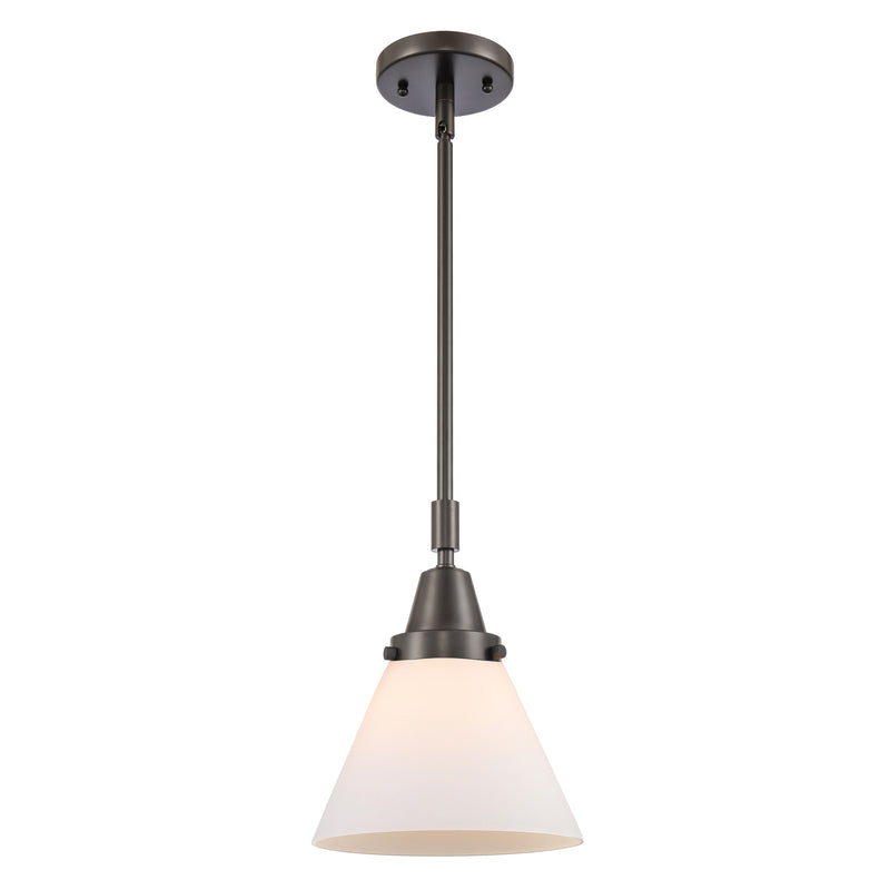 Cone Mini Pendant shown in the Oil Rubbed Bronze finish with a Matte White shade