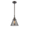 Cone Mini Pendant shown in the Oil Rubbed Bronze finish with a Plated Smoke shade