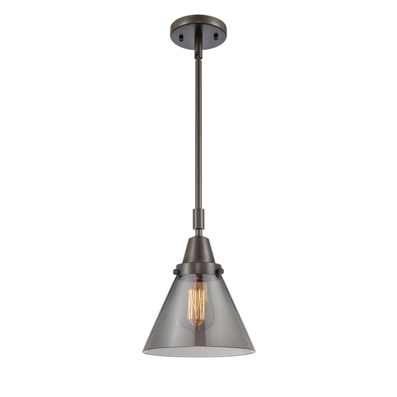 Cone Mini Pendant shown in the Oil Rubbed Bronze finish with a Plated Smoke shade