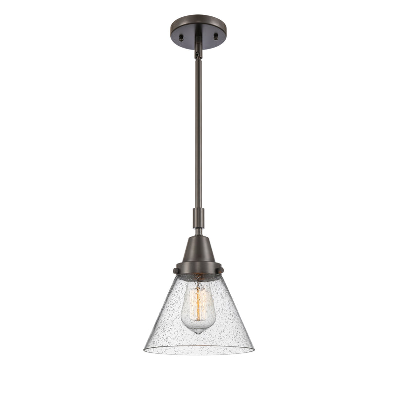 Cone Mini Pendant shown in the Oil Rubbed Bronze finish with a Seedy shade