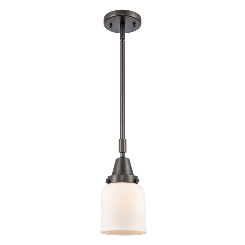 Bell Mini Pendant shown in the Oil Rubbed Bronze finish with a Matte White shade