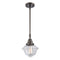 Oxford Mini Pendant shown in the Oil Rubbed Bronze finish with a Clear shade