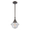 Oxford Mini Pendant shown in the Oil Rubbed Bronze finish with a Seedy shade