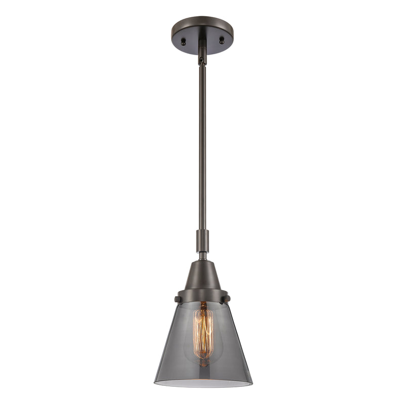 Cone Mini Pendant shown in the Oil Rubbed Bronze finish with a Plated Smoke shade