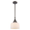 Bell Mini Pendant shown in the Oil Rubbed Bronze finish with a Matte White shade