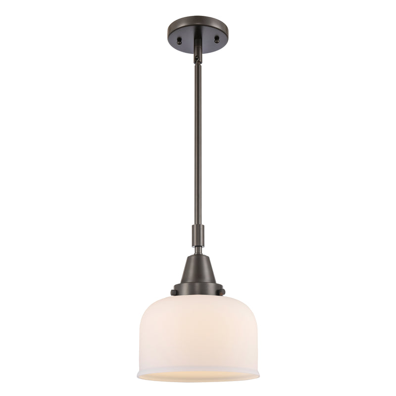 Bell Mini Pendant shown in the Oil Rubbed Bronze finish with a Matte White shade