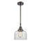 Bell Mini Pendant shown in the Oil Rubbed Bronze finish with a Clear shade