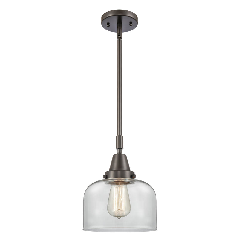 Bell Mini Pendant shown in the Oil Rubbed Bronze finish with a Clear shade