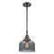 Bell Mini Pendant shown in the Oil Rubbed Bronze finish with a Plated Smoke shade