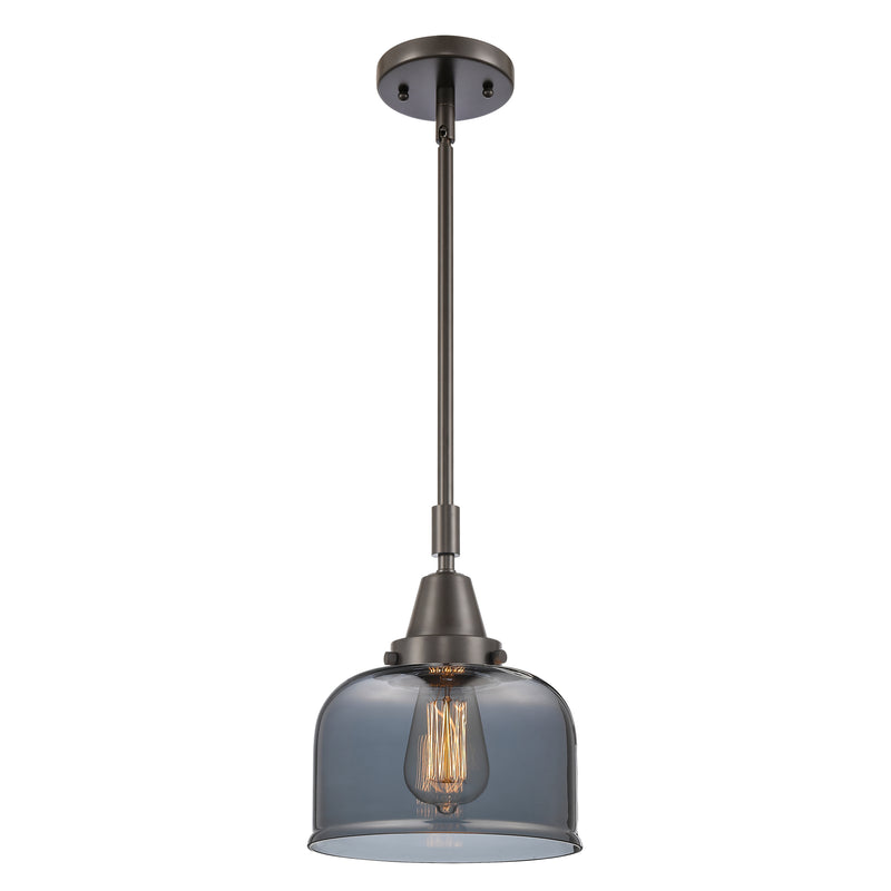 Bell Mini Pendant shown in the Oil Rubbed Bronze finish with a Plated Smoke shade