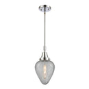 Geneseo Mini Pendant shown in the Polished Chrome finish with a Clear Crackled shade