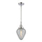 Geneseo Mini Pendant shown in the Polished Chrome finish with a Clear Crackled shade