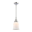 Canton Mini Pendant shown in the Polished Chrome finish with a Matte White shade