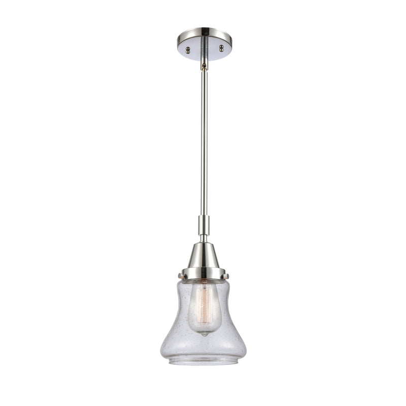 Bellmont Mini Pendant shown in the Polished Chrome finish with a Seedy shade