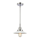 Halophane Mini Pendant shown in the Polished Chrome finish with a Matte White Halophane shade