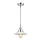 Halophane Mini Pendant shown in the Polished Chrome finish with a Matte White Halophane shade