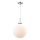 Beacon Mini Pendant shown in the Polished Chrome finish with a Matte White shade