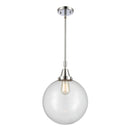 Beacon Mini Pendant shown in the Polished Chrome finish with a Clear shade