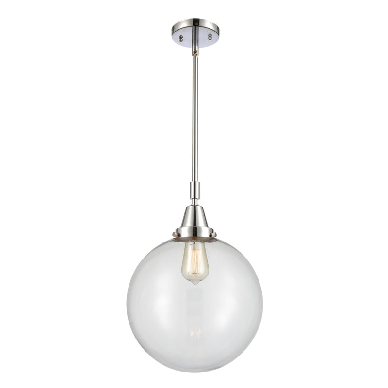 Beacon Mini Pendant shown in the Polished Chrome finish with a Clear shade