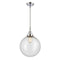 Beacon Mini Pendant shown in the Polished Chrome finish with a Seedy shade