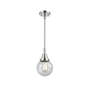 Beacon Mini Pendant shown in the Polished Chrome finish with a Seedy shade