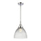 Seneca Falls Mini Pendant shown in the Polished Chrome finish with a Clear Halophane shade