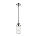 Dover Mini Pendant shown in the Polished Chrome finish with a Clear shade