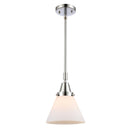 Cone Mini Pendant shown in the Polished Chrome finish with a Matte White shade