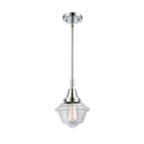 Oxford Mini Pendant shown in the Polished Chrome finish with a Clear shade