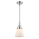 Cone Mini Pendant shown in the Polished Chrome finish with a Matte White shade