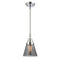 Cone Mini Pendant shown in the Polished Chrome finish with a Plated Smoke shade