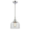 Bell Mini Pendant shown in the Polished Chrome finish with a Clear shade