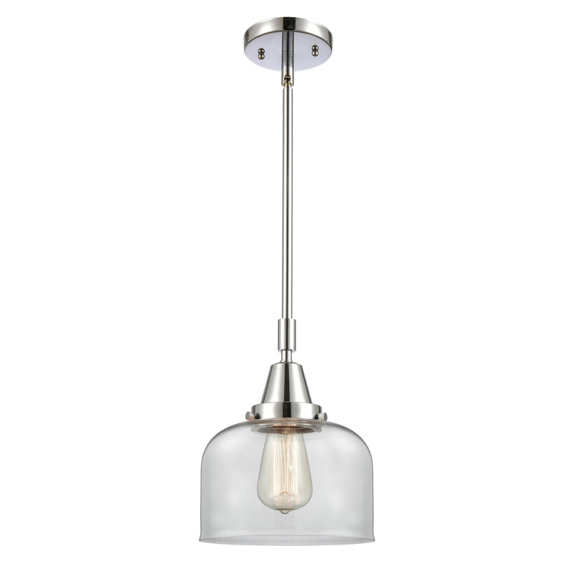 Bell Mini Pendant shown in the Polished Chrome finish with a Clear shade