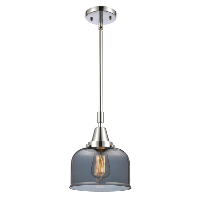 Bell Mini Pendant shown in the Polished Chrome finish with a Plated Smoke shade