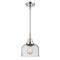 Bell Mini Pendant shown in the Polished Chrome finish with a Seedy shade