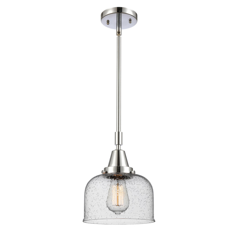 Bell Mini Pendant shown in the Polished Chrome finish with a Seedy shade