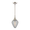 Geneseo Mini Pendant shown in the Polished Nickel finish with a Clear Crackled shade