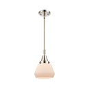 Fulton Mini Pendant shown in the Polished Nickel finish with a Matte White shade