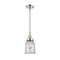 Canton Mini Pendant shown in the Polished Nickel finish with a Clear shade