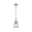 Canton Mini Pendant shown in the Polished Nickel finish with a Seedy shade