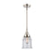 Canton Mini Pendant shown in the Polished Nickel finish with a Seedy shade