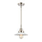 Halophane Mini Pendant shown in the Polished Nickel finish with a Matte White Halophane shade