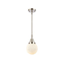 Beacon Mini Pendant shown in the Polished Nickel finish with a Matte White shade