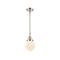 Beacon Mini Pendant shown in the Polished Nickel finish with a Matte White shade