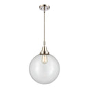 Beacon Mini Pendant shown in the Polished Nickel finish with a Clear shade