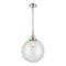 Beacon Mini Pendant shown in the Polished Nickel finish with a Clear shade